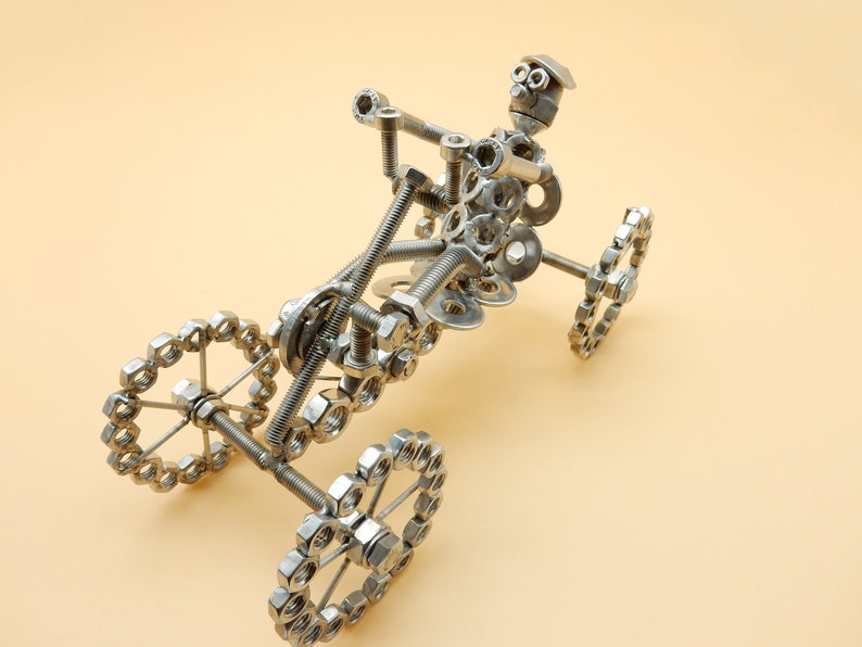 vélo de montagne 4 roues Sculpture en métal,vélo cross 4 roues,vélo sculpture 4 roues,VTT,cadeau cycliste,cadeau vélo image 5