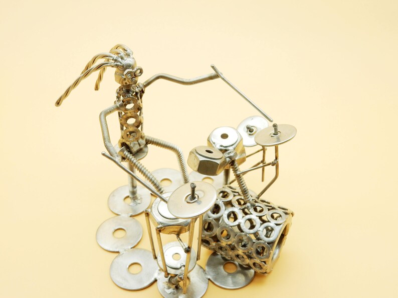 Drummer Drums Percussion Steel Drum Art Metal Sculpture Steel Etsy