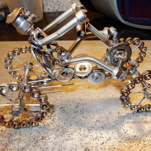 vélo de montagne 4 roues Sculpture en métal,vélo cross 4 roues,vélo sculpture 4 roues,VTT,cadeau cycliste,cadeau vélo image 2
