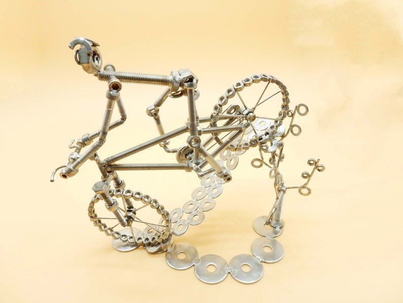 bicycle VTT,Metal sculpture Croix, recyclage, vélo, vélo vélo sculpture, bci acciaiaio, modlle VTT, vélo, cycliste cadeau cadeau image 4