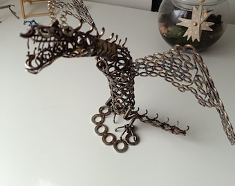 dragon sculpture, dragon gift, Metal sculpture, house of the dragon, game of thrones, the games of throne