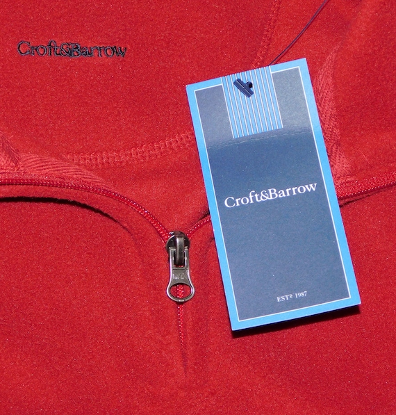 Vintage Croft and Barrow Pullover Jacket Polyester Fleece Quarter
