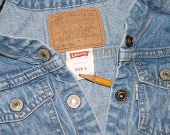 Vintage Levi's Denim Vest Kids Size 4: Unisex Trucker Jacket