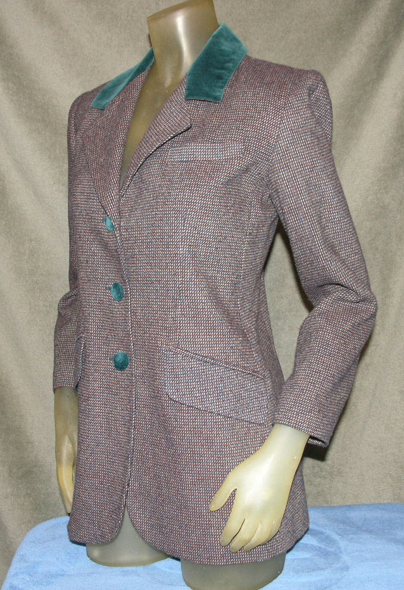 Party Houndstooth Blazer Holiday Career Vintage Blazer 1980/'s 1970/'s Good Condition Evening PETITE SOPHISTICATE