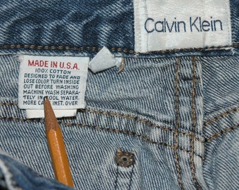 Calvin Klein High Waist Jeans Straight Leg Size 5 (22x32) Scovill Zipper 1970's USA