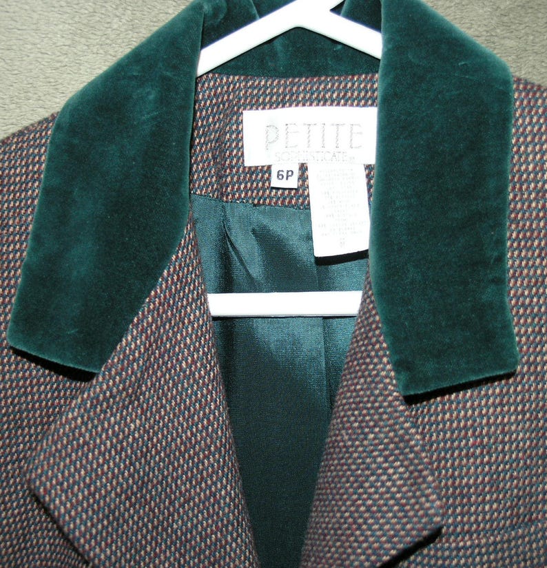 Party Houndstooth Blazer Holiday Career Vintage Blazer 1980/'s 1970/'s Good Condition Evening PETITE SOPHISTICATE