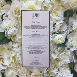 Wedding Menu, Shimmer Wedding Menu, Thermography, Dinner Menu, Double Layer Menu, 2 layer menu