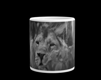 Lion White glossy mug