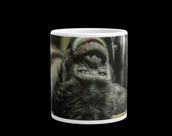 Gorilla White glossy mug