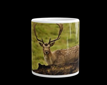 Deer White glossy mug
