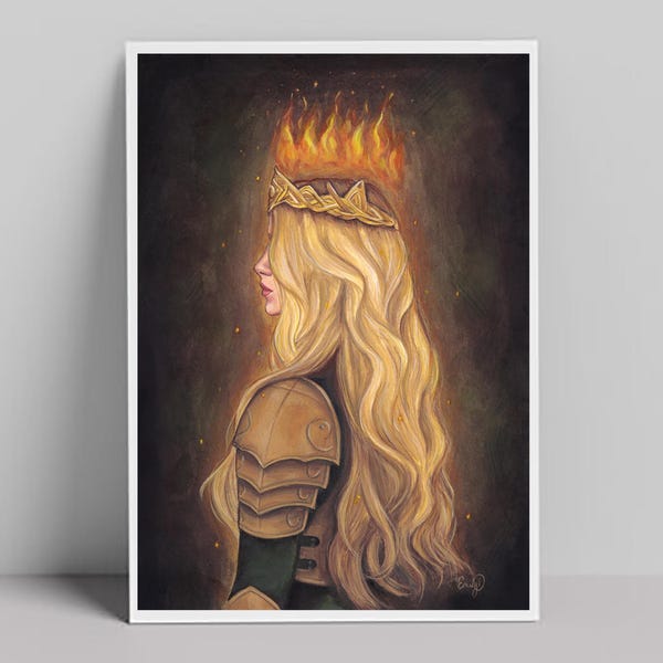 Aelin glazen troon fanartprint | Acrylschilderij | Je geeft niet toe