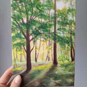 ORIGINAL PAINTING Woodland Trees Acrylic on Canvas by Emily D.