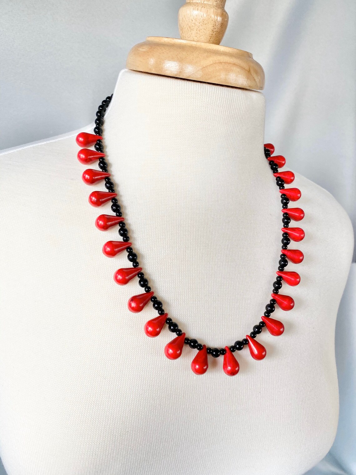 Red Turquoise Necklace Red Turquoise Jewelry Red Necklace Etsy