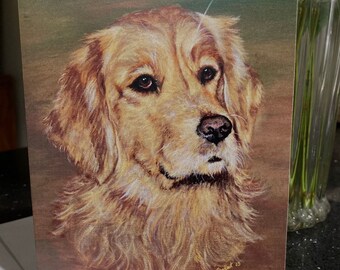 Golden Retriever Dog Fathers Day Bookmark and Greeting Card Golden Retriever Dog Fathers Day Bookmark and Greeting Card