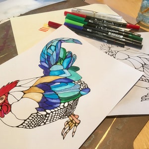 Chicken Coloring Page