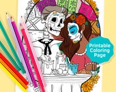 Dia de Muertos Coloring Page Digital Download, Printable