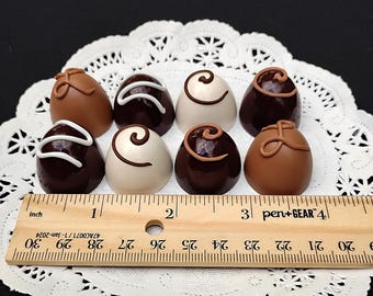Fake Chocolate 8pc Truffles | Faux Candy Display Set | Realistic Dessert Decor