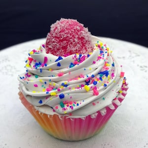 White Sprinkles Gumdrop Cupcake Fake