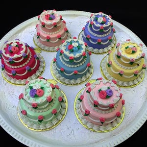 Two Tier Mini Cake Fakes in 6 Colors