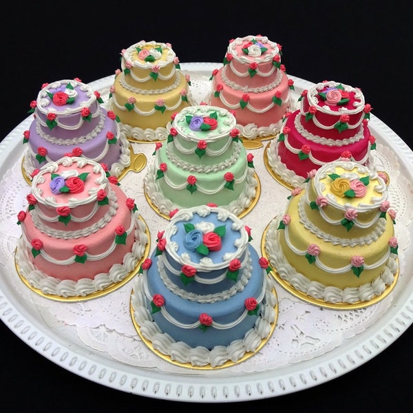 Two Tier Mini Cake Fakes in 6 Colors