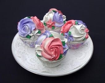 Elegant Rosette Fake Cupcake | Faux Cupcakes for Display