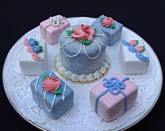 Faux Petit Four Set | Fake Cake Centerpiece | Realistic Dessert Display Props