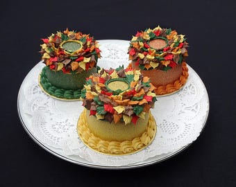 Fake Fall Pastries | Autumn Faux Desserts | Wreath Pumpkin Decor