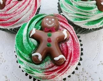 Ginger Boy Fake Christmas Cupcake