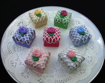 Rose Garden Faux Candy  7 pc Set | Pastel Fake Sweets | Display Dessert Decor