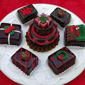 Adorable 7 Pc. Chocolate Christmas Fake Pastry Set