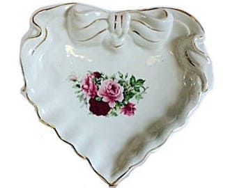 Porcelain heart, Retro Candy Dish, Formalities China, Vanity Heart Dish, Porcelain Ring Dish, Formalities Heart, Heart Tray, Vintage Heart