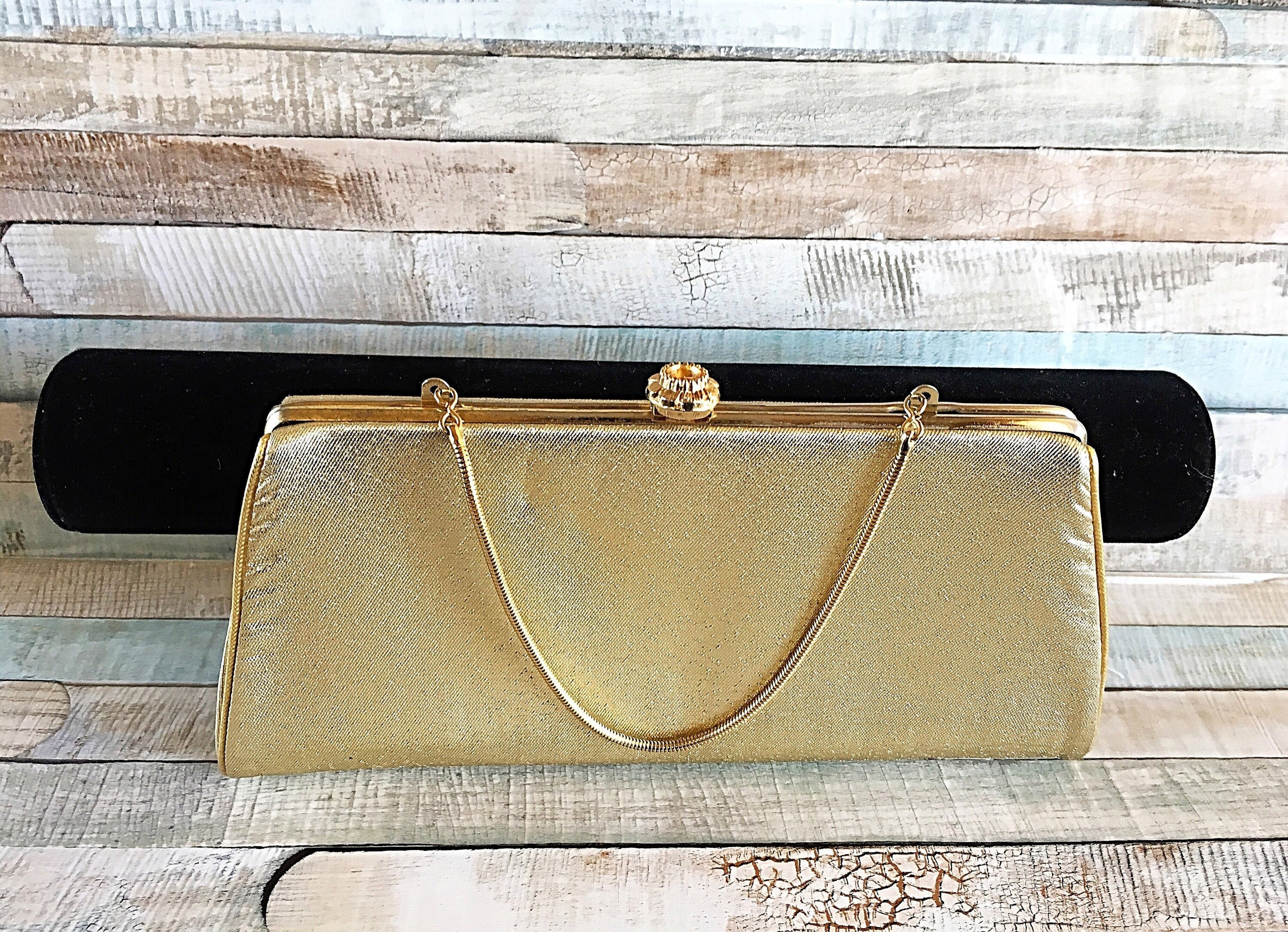 metallic gold clutch purse