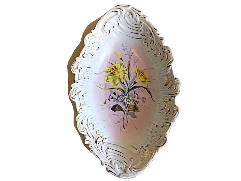 Victorian Bowl Victorian Anniversary German Serving Bowl Antique Bowl CT Germany Altwasser German Porcelain Antique German Bowl