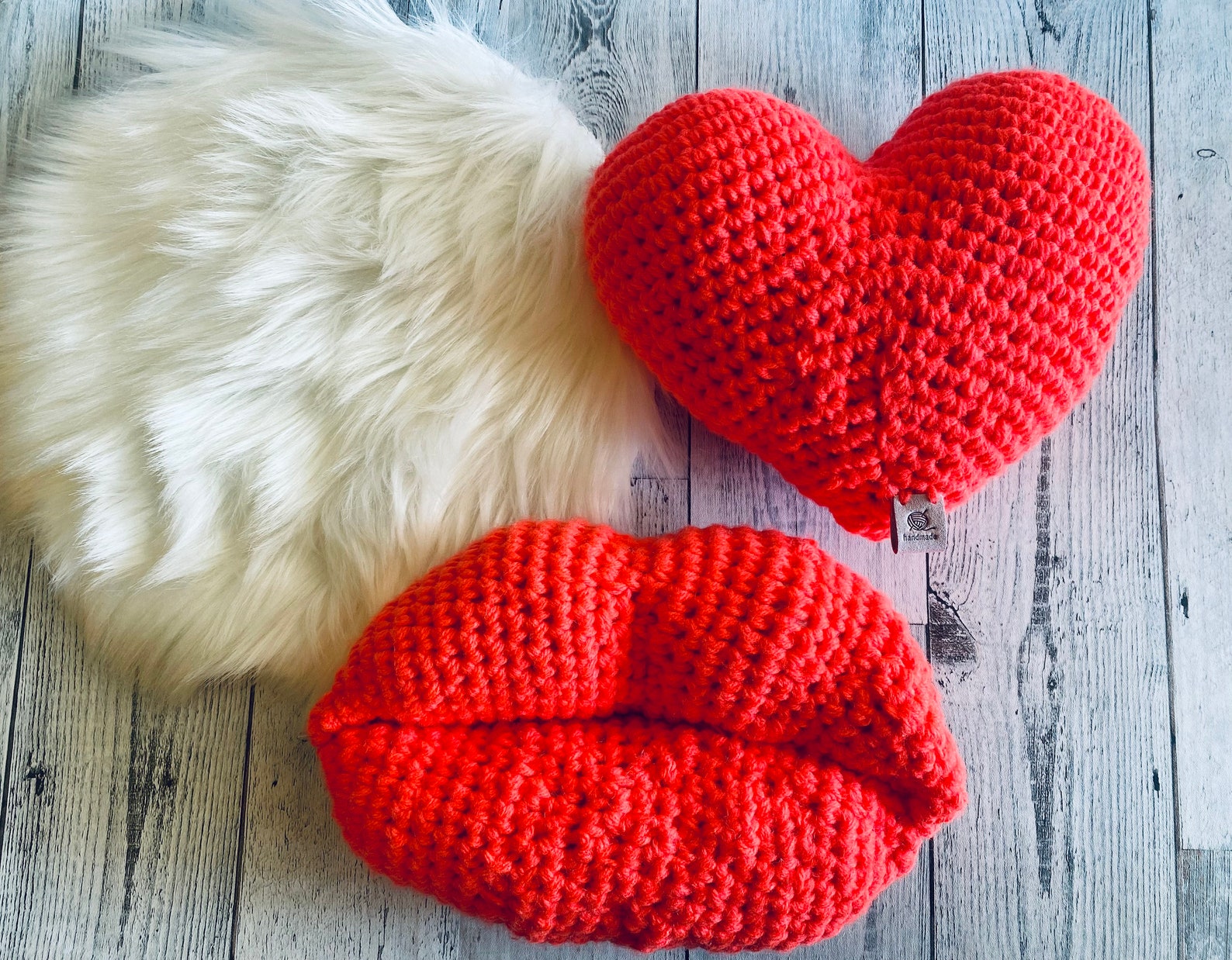 Crochet Plush Lip Pillow Plush Heart Pillow Crochet Pillow Etsy