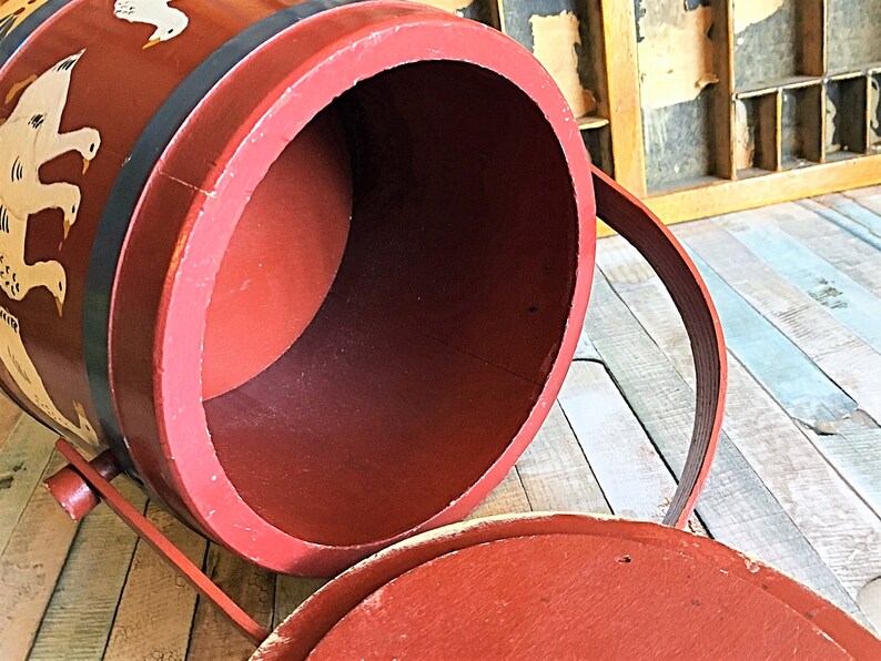Vintage Wood Ice Bucket Old Wood Bucket Putney Basketville Etsy