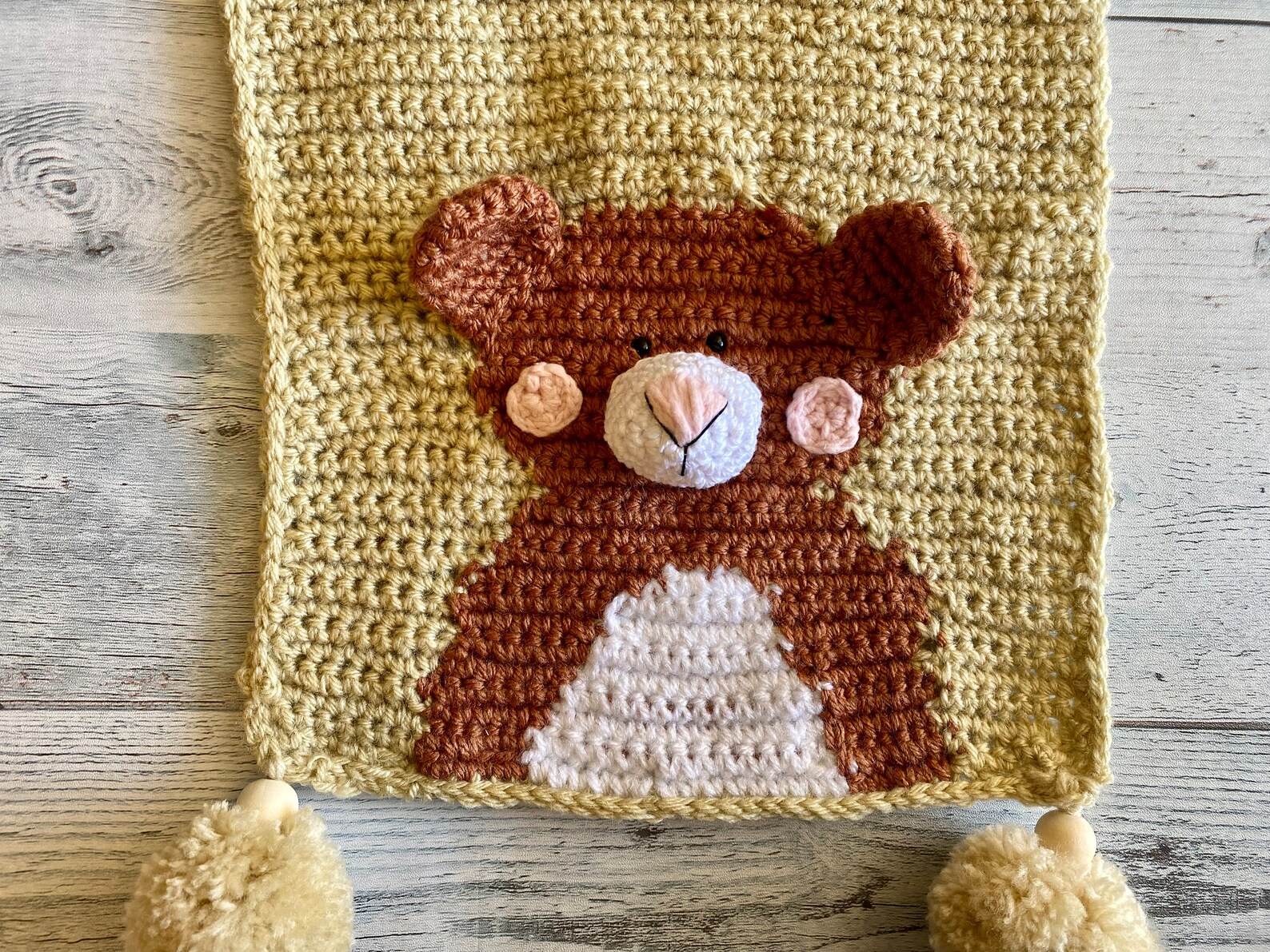Nursery Bear Wall Hanging Crochet Wall Hanging Safari Etsy