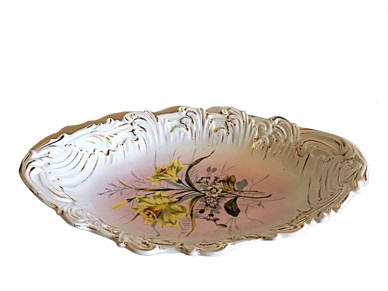 Victorian Bowl Victorian Anniversary German Serving Bowl Antique Bowl CT Germany Altwasser German Porcelain Antique German Bowl