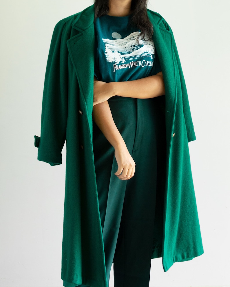 80s Evergreen Midi Coat Fits up to an Extra Large