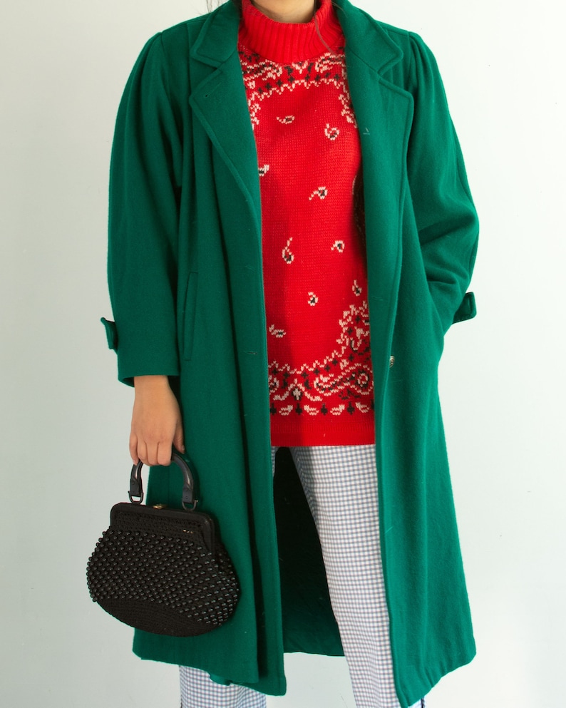 80s Evergreen Midi Coat Fits up to an Extra Large