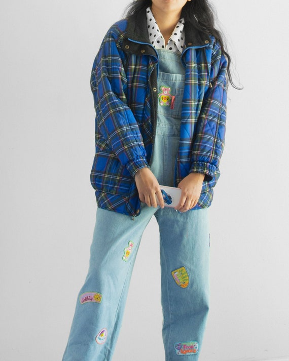 90s Plaid Puffer Jacket / Tag Size Small