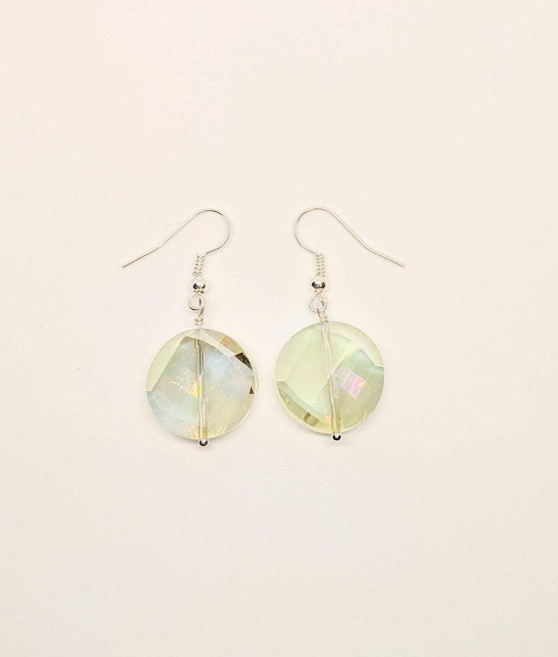 Crystal Earrings Silver Earrings Round Crystals Yellow Earrings Champagne Crystal Earrings Crystal Earrings Drop Earrings