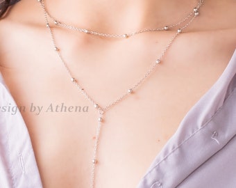 Layering Necklace, Silver Necklace, Stainless Steel Hypoallergenic, Layered Choker