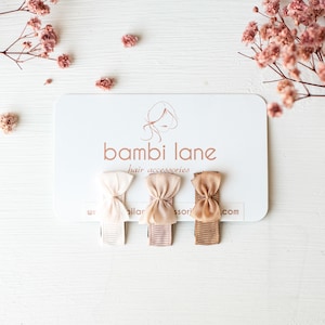 Baby Haarspangen, Mini Snap Clips, winzige Baby Schleifen, Baby Mädchen, neutrale Haarspangen, Baby Haarschleifen, Haarclip-Set,