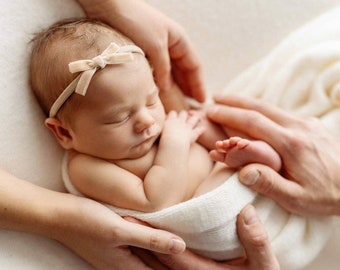 Velvet Bow Baby Headband, Pick 2 French Velvet Bow Headband, Baby Headband, Baby Bow Headband, Bow Headband, Nylon Headbands