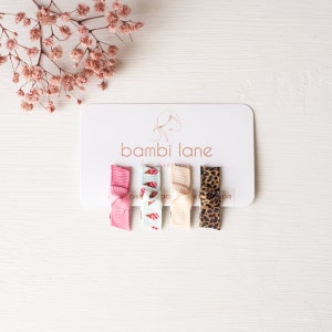 Baby Haarspangen: Eiscreme Print Ribbon Snap Clips, 4er Set
