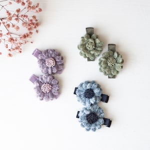 Felt flower hair clips, set of 2 hair clips, toddler hair clips, baby hair bows, baby hair clips, hair bows