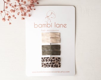 Baby Hair Clips: 4cm Grosgrain Snap Clips, Set of 6