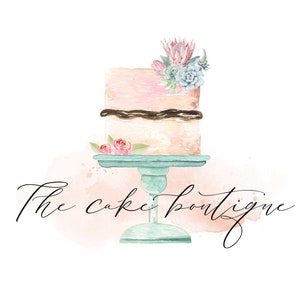 Cake Logo Design, Logo preconfezionato, Logo torta nuziale, Logo cactus, Logo fiore, Logo panetteria, Logo da forno cafe, Logo ad acquerello Design Branding