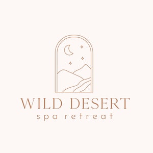 Design del logo Boho, logo del deserto, logo minimalista, logo aziendale boutique, logo di bellezza, logo estetico, logo per la cura della pelle, logo della candela