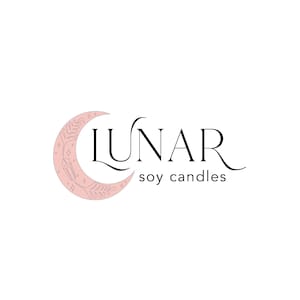 Boho Logo, Moon Logo, Magical Crystal Logo, Candle logo, Crescent Moon Logo, Bohemian Logo, Mystical Logo, Celestial Logo, Mystic Logo